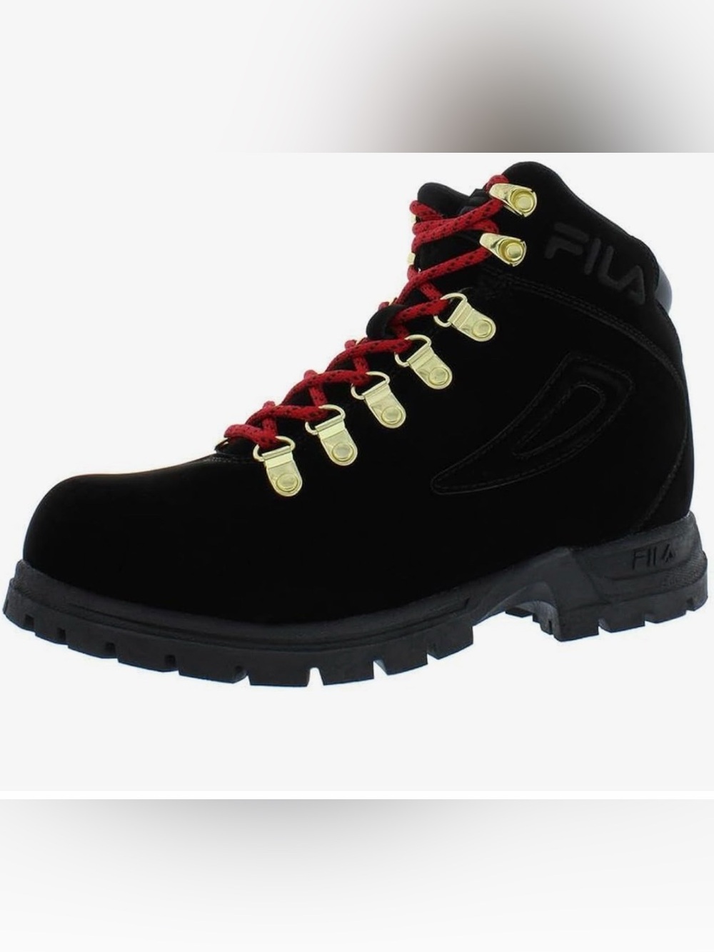 FILA NWT women’s Black Hiking Boot with Red Laces